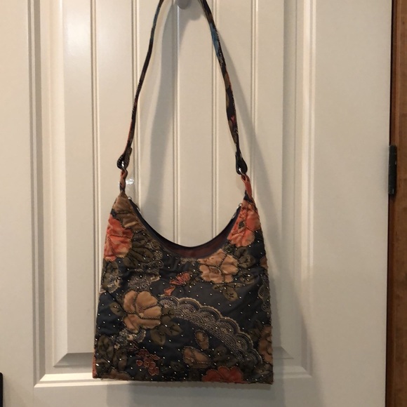 NWT Artisan hand beaded handbag with two interchangeable snap handles - Picture 3 of 5